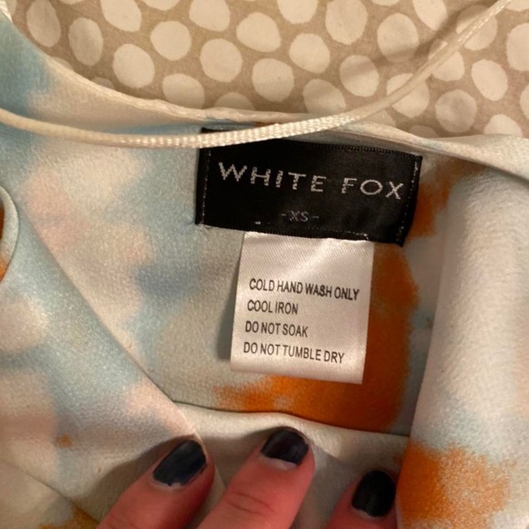 Blue and orange tie die cowl neck crop top w open back strap adjustable detail - Picture 4 of 4